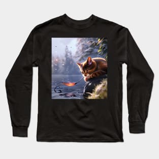 The Sad and Cute German Rex Kitten Long Sleeve T-Shirt